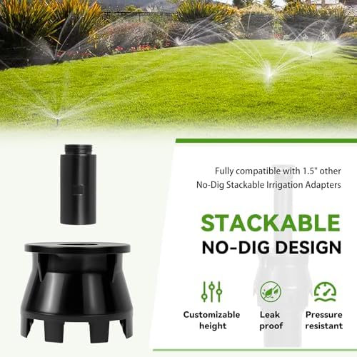 12-Pack 1.5" Pop-Up Sprinkler Riser Extension, No-Dig Stackable - Image 6