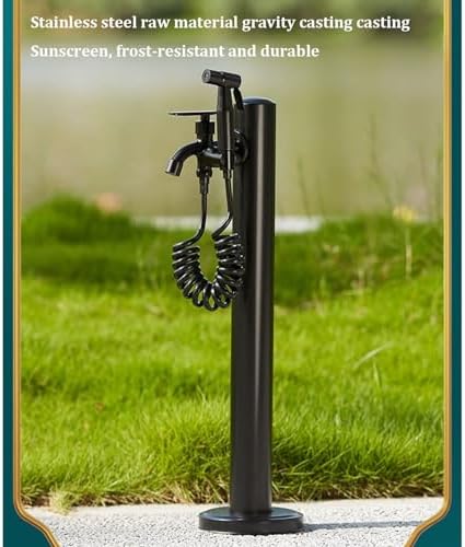 Modern Stainless Steel Garden Water Column with Faucet, Freestanding Hose Stand, Decorative Water Feature Fountain, Hydrant, for Garden Irrigation and Washing - Image 6