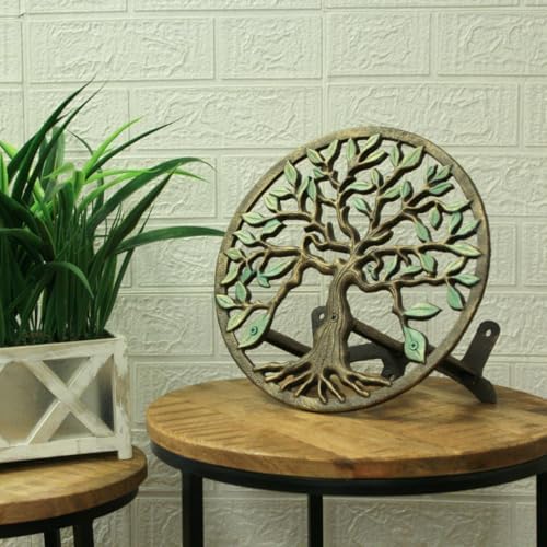 Zeckos Garden Hose Holder Tree of Life 12 Inch Cast Iron Green Bronze - Image 5