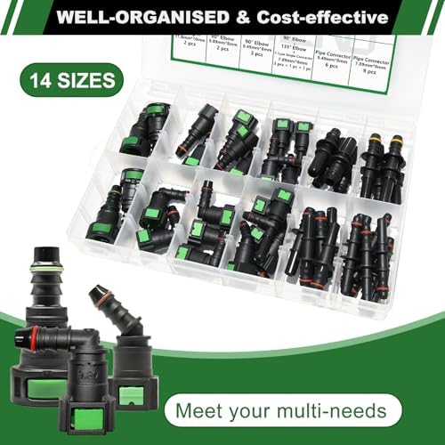 Fuel Line Repair Kit, 46pcs Fuel Line Quick Connect Fittings - Image 6