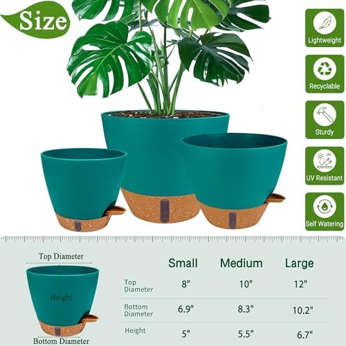 8/10/12 Inch Self Watering Pots for Indoor/Outdoor Plants - Image 6