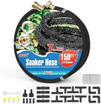 Soaker Hose 150FT Heavy Duty Rubber Saves 75% Water End Cap Included for Additional Hose Connect Great for Gardens/Flower Beds by Jewelry