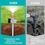 3 Set Metal Lawn Sprinklers for Yard, 360° Coverage Water Sprinklers, Adjustable Brass Nozzle with Aluminum Alloy Spike Base, for Yards Garden Vegetable Lawn Irrigation ﻿ - Image 3