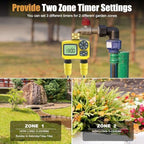 Garden Hose Faucet Timer 2 Zone Watering Timer for Home and Garden House Use Programmable Irrigation Controller ABS - Image 6