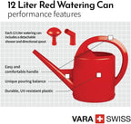 Consolidated Plastics Durable Swiss Watering Can with UV Protection, Ergonomic Handle for Indoor/Outdoor Gardening, Made in Switzerland (12 Liter, Red) - Image 3