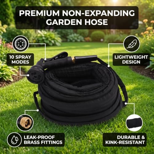 Hyuduo Non Expanding Garden Hose 100 ft,Lightweight Flexible Water Hose - Image 7