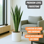 Fox & Fern Large Planter for Indoor or Outdoor, White Matte, 12 Inch - Image 3