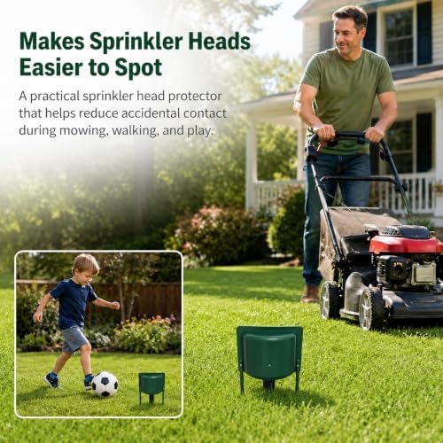 6 Pcs Sprinkler Splash Guard Green 10.62" Stakes Overspray Shield - Image 4