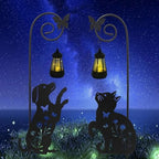 2 Pack Solar Cat Dog Lantern Garden Stakes 28.7in Metal Night Light by Unknown