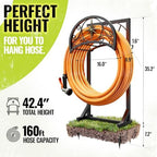 Garden Hose Holder 130FT Decorative Freestanding Water Hose Holder Storage with 4 Spikes for Outside - Image 3