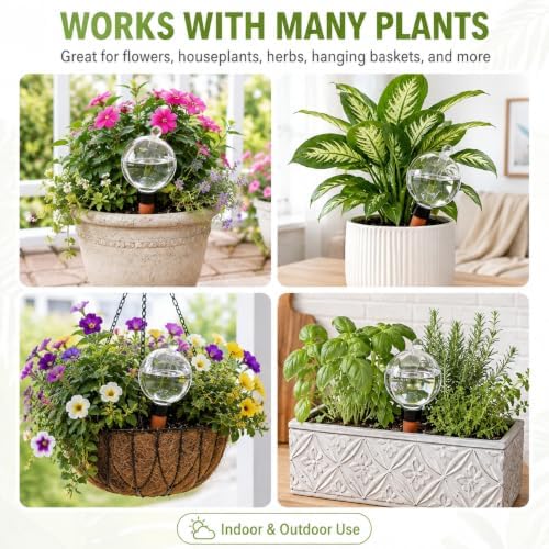 19 oz Large Self Watering Globes for Plants, Top Fill, 4 Pack - Image 7