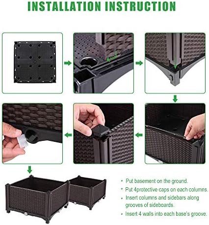 Set of 2 Raised Garden Bed for Vegetables Elevated Planter Box with Legs Outdoor Patio Flower Herb Container Gardening - Image 3