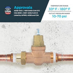 Cash Acme EB45 Pressure Regulating Valve, Single Union, 1 Inch NPT Female x NPT Female, Metal Top, 60 PSI, PVA20M-SUTH-60 - Image 4