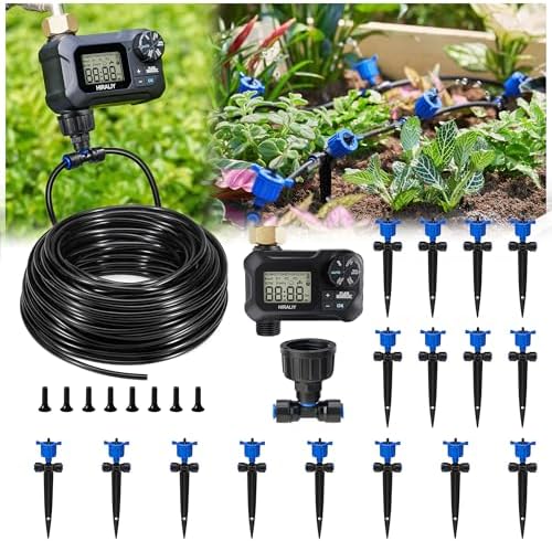 HIRALIY 50FT Drip Irrigation Kit with Timer for Raised Beds by HIRALIY