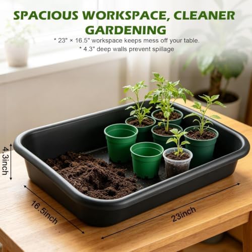 5 Pack Plant Potting Trays -23"x16.5"x4.3" Multifunctional Garden Tidy Tray - Image 3