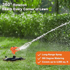 FANHAO Heavy Duty Pulsating Impact Sprinkler for Yard, 360 Degree Rotating Lawn Sprinklers with All Metal Base, Adjustable Large Area Irrigation Sprinkle for Garden, Covers Up to 5,800 Sq. Ft - Image 6