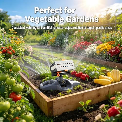 360° Sprinkler for Yard, Lawn Garden Watering, Automatic System Covers135m2 ft Hose Connection(15M) - Image 7