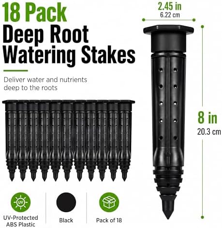 Junkin 18 Pack Tree Watering Stakes Deep Root Irrigation Spike, 8 Inch - Image 3