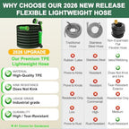 100FT Flexible Garden Hose & 10Modes Nozzle,Lightweight Water Hose,Kink-Free,All-Weather 3/4 in. Hose for RV,Boat,Car Wash,Garden,Yard,Camper,Outdoor NoneExpand (Green-Black,100 Ft) - Image 7