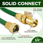50FT Heavy Duty Garden Hose, Non-Expandable Flexible Kink-Resistant Water Hose, High-Density Fabric, Leak-Proof Metal Connector for Patio Lawn Car Wash - Image 4