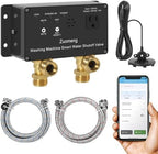 WiFi Smart Water Shutoff Valve with Leak Sensor, 3/4" Brass Valve & Extra Hose, Effortless Remote Control and Real-Time Water Leak Alerts via App by Zuomeng