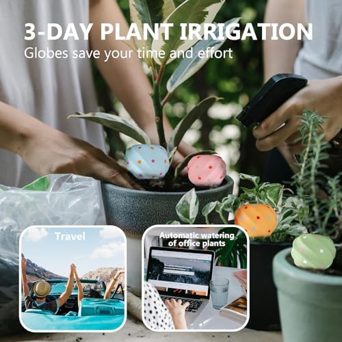 Joyeee Automatic Plant Watering Spikes 4 Pack, 210ML Terracotta Self-Watering Stakes, Vacation Plant Waterer for Potted Plants, Drip Irrigation Devices with 4 Colors Sea Spiral Design for Home Garden - Image 7
