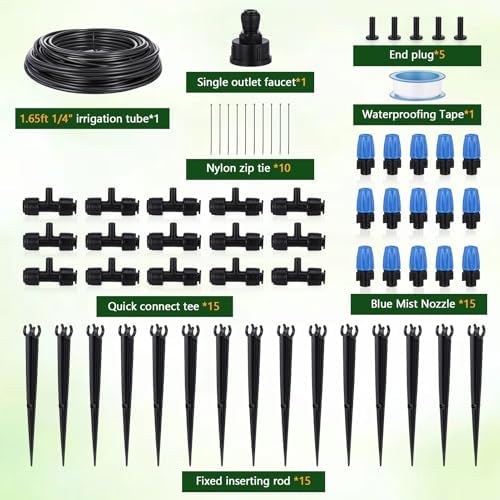 New Quick Connect Drip Irrigation System, Automatic Mist Irrigation Kit with Replaceable Tubing and Misting Nozzles for Garden, Greenhouse and Lawn - Image 7