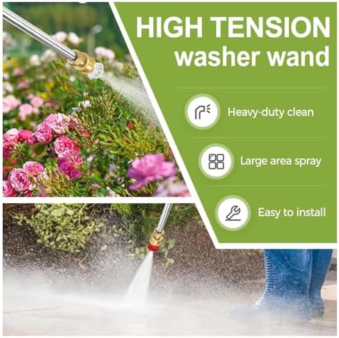 Jet Nozzle Power Washer for Garden Hose with 3 High-Pressure Nozzles, Pressure Washer, Hose Sprayer Nozzle with Adjustable Spray Patterns for Garden Watering, Car Washing, Patio and Pet(Gray) - Image 3