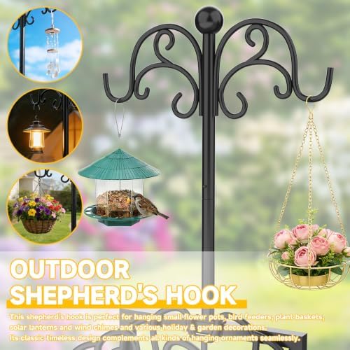 Garden Water Hose Holder Freestanding with Shepherds Hooks for Outside - Image 6