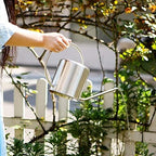 Watering Can Water Can Sprinkling Can Stainless Steel Watering Pot Gardening Potted for Watering Plants Flower Sprinkling Can Watering Can Indoor Plants(Silver,1.5L) - Image 4