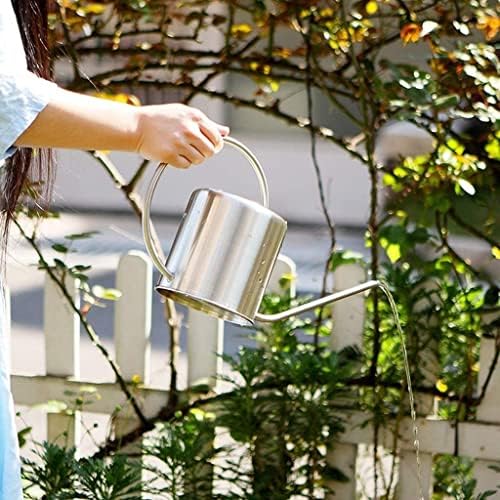Watering Can Water Can Sprinkling Can Stainless Steel Watering Pot Gardening Potted for Watering Plants Flower Sprinkling Can Watering Can Indoor Plants(Silver,1.5L) - Image 4