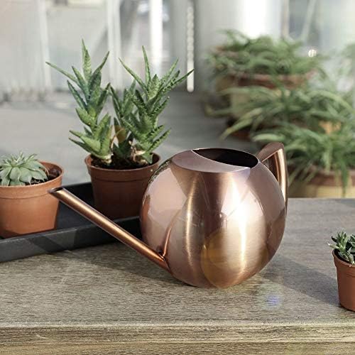 Aramox Watering Can, Stainless Steel Long Spout Watering Can 1L Bronze, No Leak Ergonomic Handle Smooth Edge, for Indoor Houseplants Outdoor Garden Flowers Potted Plants (Bronze) - Image 4