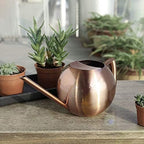 Aramox Watering Can, Stainless Steel Long Spout Watering Can 1L Bronze, No Leak Ergonomic Handle Smooth Edge, for Indoor Houseplants Outdoor Garden Flowers Potted Plants (Bronze) - Image 4