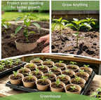 RooTrimmer 3.15 Inch Peat Pots 200 Pcs with 10 Pack 20 Cell Seed Starter Trays, Biodegradable Nursery Pots with Drainage Holes, Reusable Seedling Trays for Vegetable Flower Germination Indoor Outdoor - Image 2