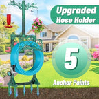 Garden Hose Holder for Outside, Upgraded Water Hose Holders with 2 Shepherds Hooks,Freestanding Heavy Duty Hose Stand Hose Hanger Hose Storage Hose Reel Rack for Yard Lawn Farm(Antique Green) - Image 5