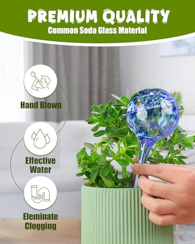 Iridescent Self Watering Globes, Glass Rainbow Plant Watering Globes, Self Watering Planter Insert, Automatic Plant Waterer Indoor (Large-4 Pcs Multi-Color) - Image 5