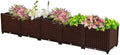 YSUEFIJO Raised Garden Bed, Outdoor Planter Box with Water Design & Drainage Holes, Vegetable Flowers Planting Raised Container, Garden Bed Kit for Backyard/Patio/Gardener by WELCOMETOYSUEFIJO