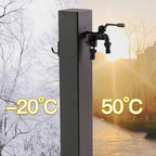 Faucet 304 Stainless Steel Outdoor Vertical Square Garden Water Column, with Faucet and Hose Stand,80cm/31in - Image 5