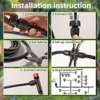 233FT Drip Irrigation System for Garden Kit with 1/2 Inch and 1/4 Inch Tubing Automatic Irrigation Equipment Locked Fittings Micro Drip 360 Degree Fan Sprayer Watering Kit for Greenhouse - Image 7