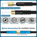 Garden Hose 75ft, Non-Expandable Lightweight & Flexible Water Hose, with 10-Pattern Spray Nozzle, Super Fabric, Leak-Proof 3/4" Solid Brass Alloy Connector Fittings, Durable - Image 2