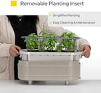 Permasteel Herb Garden Planter with Trellis Support, Self-Watering System with Water Level Indicator, Fits Multiple Herb Plants, for Basil, Flowers, Succulents, Indoor & Outdoor, Taupe - Image 6