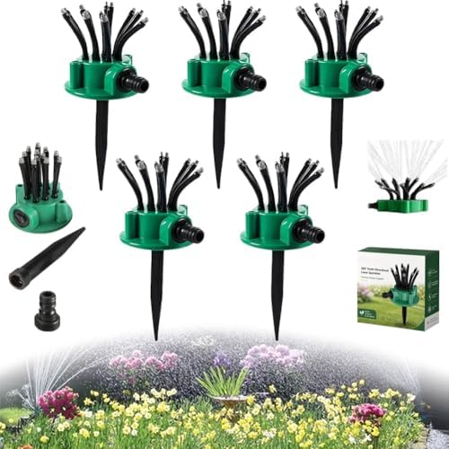 360 Degree Garden Automatic Multi Sprinkler,Irrigation Multi-Head Irrigation 12 Flexible Noodle Shape Oscillating Sprinkler,Rotating Design with Adjustable Water Flow,Large Area Coverage for Lawn by Unknown