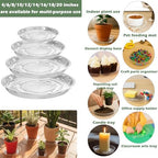 30 Packs 20" Clear Plant Saucers for Indoor Outdoor Use Heavy Duty Plastic Plant Trays for Planter Flower Pot Drip Trays to Catch Water, Bulk 4 to 20 Inch, Round Transparent - Image 4