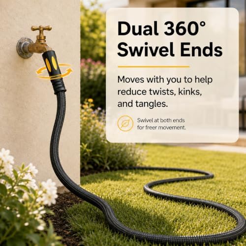 TheFitLife 50 FT Garden Hose, Heavy Duty, Lightweight, Kink-Free, Flexible - Image 2