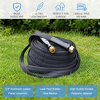 Lightweight No-Kink Garden Hose - 100FT Fabric Covered Outdoor Water Hose with 3/4" Copper-Plated Aluminum Leakproof Fittings - Burst-Proof Heavy Duty PVC Core - For Yard Watering, Car - Image 7