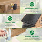 Ketive Outdoor Storage Cabinet, 67" Wooden Garden Tool Storage Shed - Image 4