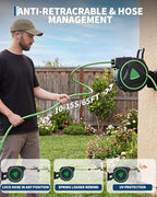 Retractable Garden Hose Reel 65FT, 1/2 Inch Wall Mounted Water Hose Reel for Lawn & Garden - Image 2