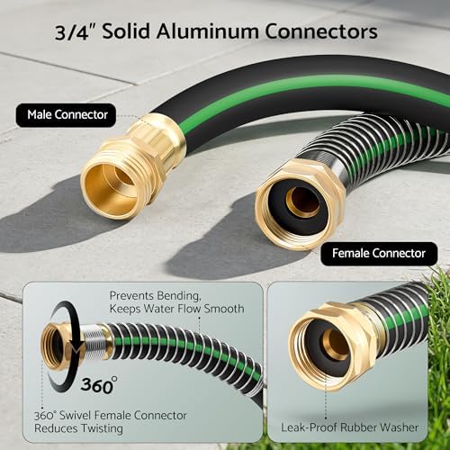 Heavy Duty Garden Hose 100 ft x 5/8", 5-Layer Hybrid Water Hose - Image 3