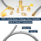 3/8" ID Natural Gas Hose, 12FT Low Pressure LPG Hose with Quick Connect, Propane to Natural Gas Conversion Kit for Weber, Char-broil, Pizza Oven, Patio Heater and More NG Appliance - Image 3