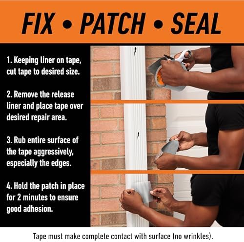 Gorilla Waterproof Patch & Seal Tape, Clear Tape, 4" x 8' (Pack of 4) - Permanent Weather Resistant Seal for Leaks and Repairs - Image 4